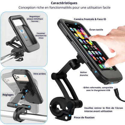 Support Téléphone Moto Étanche